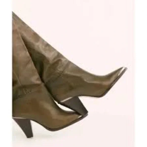 Free People Stevie Cowboy boots in Olive/Coffee Leather Size 39 - Picture 12 of 17